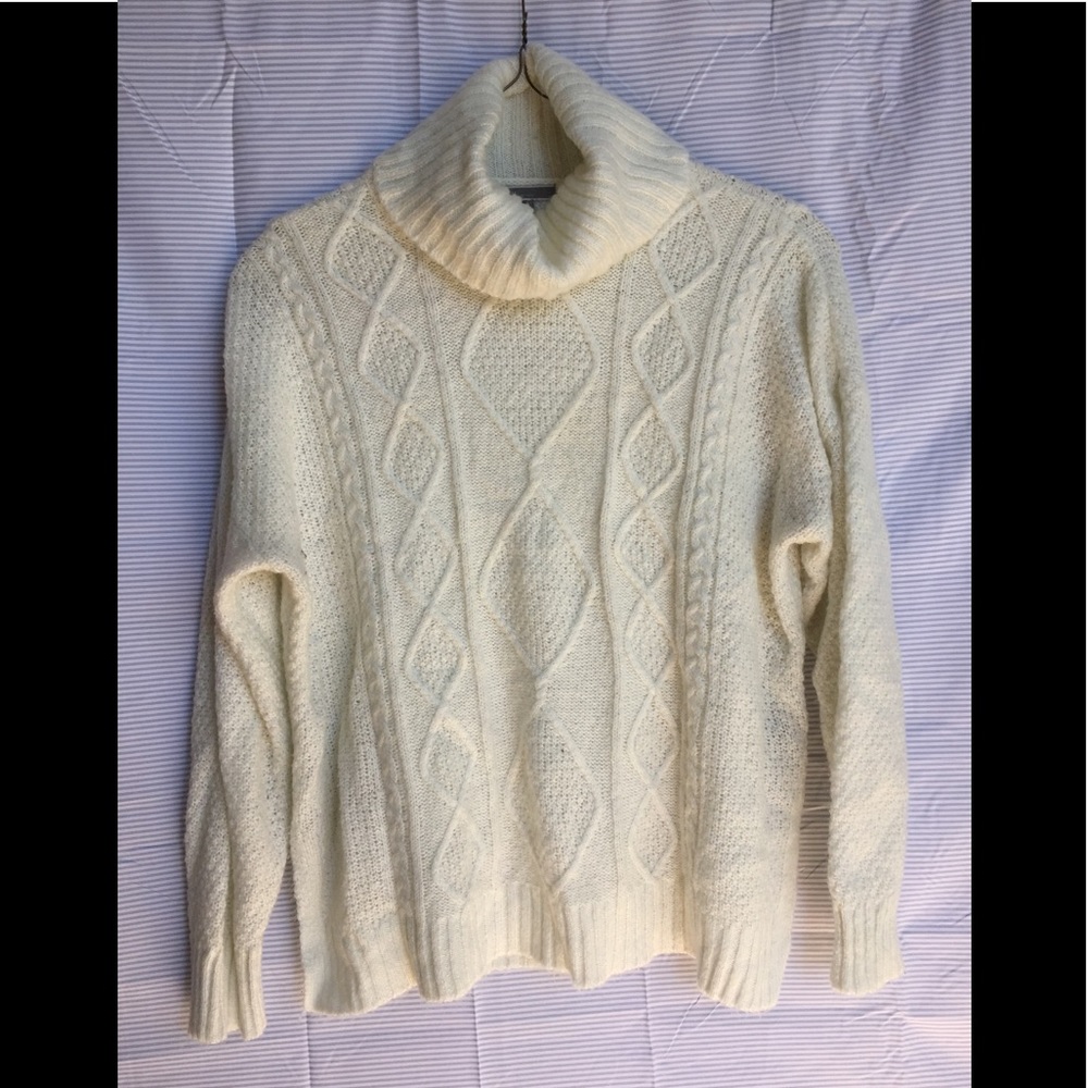 white turtleneck sweater